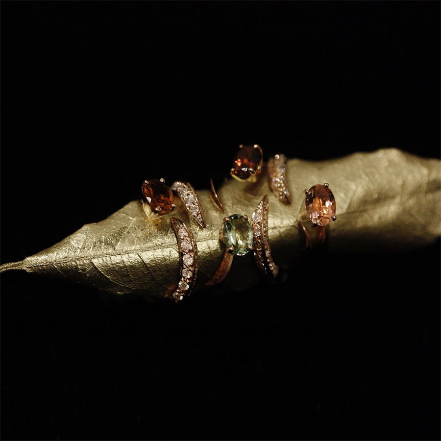Anello 'Solis' due elementi in oro rosa e tormalina SOLIS | AN2 TORM PVGIA CT.0,60 + 0,30